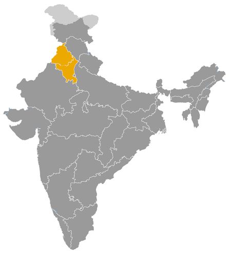 Inde • |1600/1948| • Phulkian van Nabha-dynastie: kaart